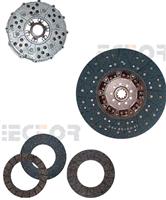 Clutch facing, clutch cover, clutch disc