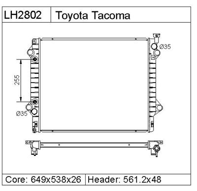 TOYOTA  LH2802  Radiator  164100P030