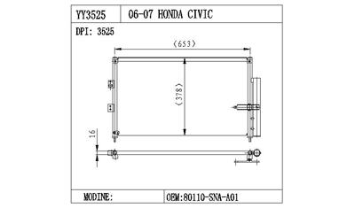 Honda Civic Yy3525 Condenser  80110- Sna- A01