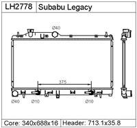 SUBARU LEGACY  Radiator-LH2778  45111AG02A