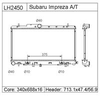 SUBARU IMPREZA  Radiator-LH2450  45111FE020