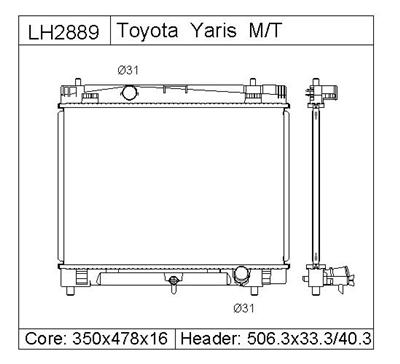 TOYOTA YARIS  Radiator- LH2889  1640021270