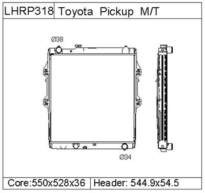 TOYOTA PICKUP  Radiator- LHRP318