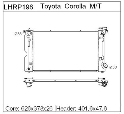 TOYOTA CAMRY  Radiator-LHRP198 164006A290