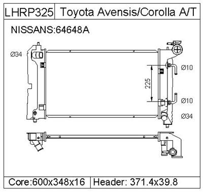 TOYOTA AVENSIS  Radiator-LHRP325  164000D220