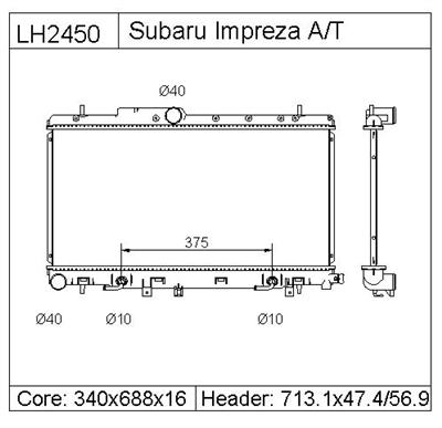 SUBARU IMPREZA  Radiator-LH2450  45111FE020