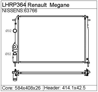 RENAULT MEGANE  Radiator-LHRP364  8200189288