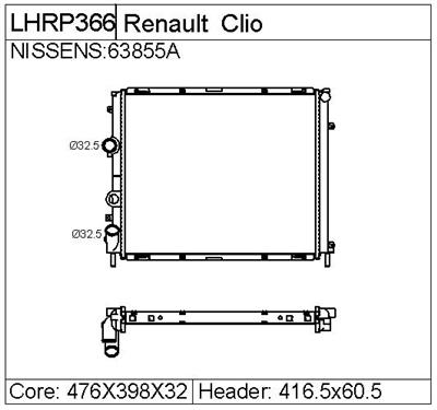 Renault Clio Radiator-lhrp366