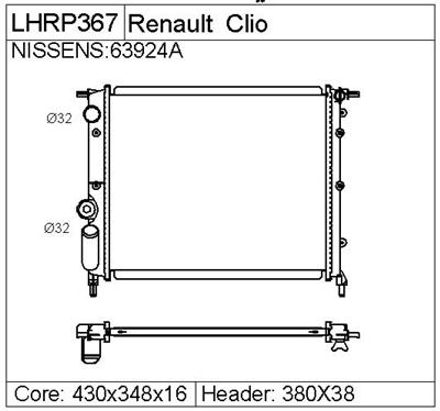 RENAULT CLIO  Radiator-LHRP367