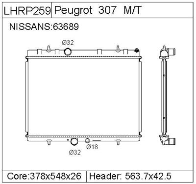 PEUGEOT 307  Radiator-LHRP259