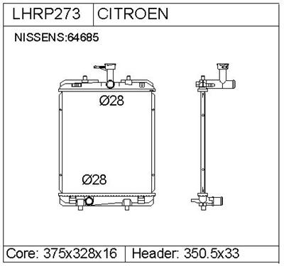 PEUGEOT 107   Radiator  1330P5