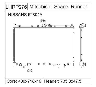 MITSUBISHI SPACE RUNNER    Radiator  MR481512