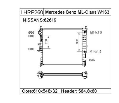 MERCEDES BENZ  Radiator  1635000003