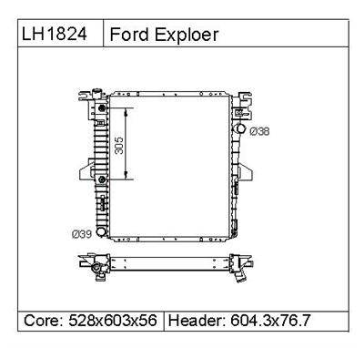 Ford Explorer Radiator F67h8005aa