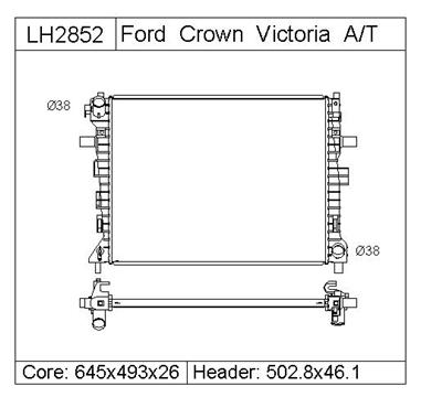 FORD CROWN VICTORIA   Radiator  6W1Z8005AA