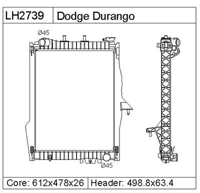 DODGE DURANGO   Radiator 52029044AB