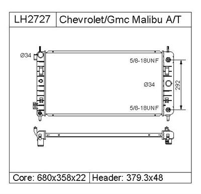 CHEVROLET  GMC MALIBU   Radiator  52494386