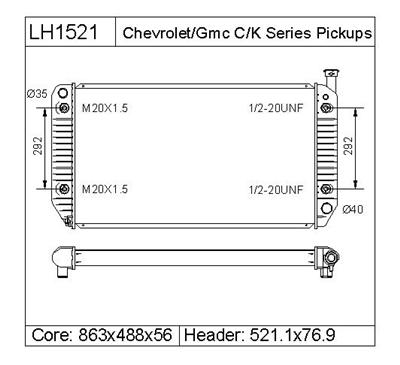 CHEVROLET  GMC  SERIES PICKUPS  Radiator  52467216