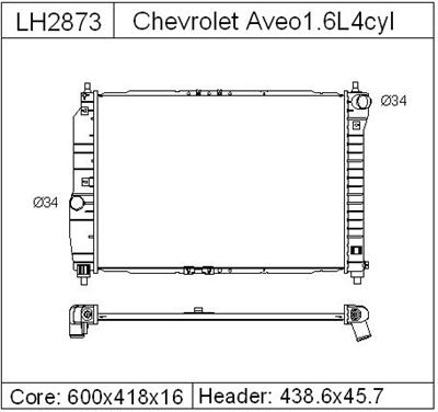 CHEVROLET GMC AVEO Radiator