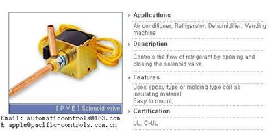 Solenoid Valves Pve for Air Conditioner, Refrigerator, Dehumidifier, Vending Machine