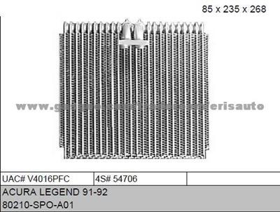 Evaporator-ACURA LEGEND 91-92 8021 0-SPO-AO1