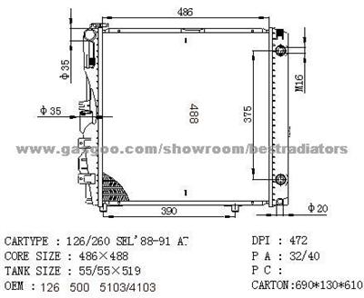 Benz Radiator 126 500 5103