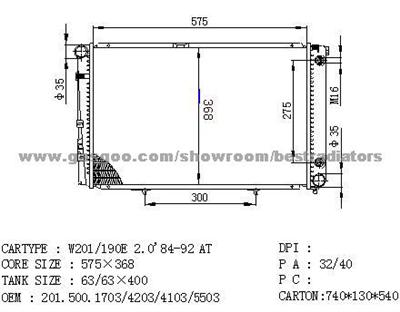 Benz Radiator 201 500 4103