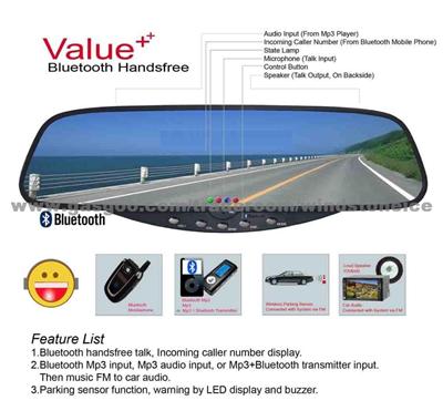 Car Bluetooth Handsfree Reaview Mirror (BT628)