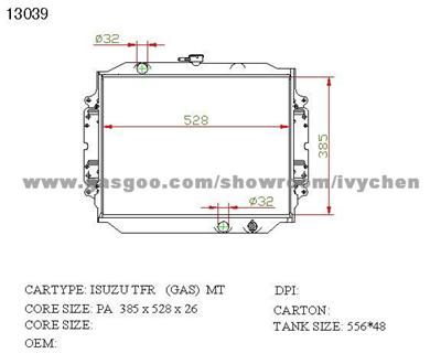 ISUZU  NPR 70 ENGINE 4HE1-radiator