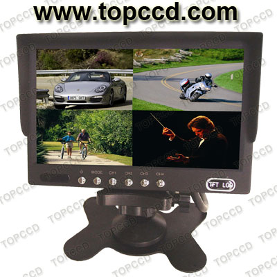 7inches Vehicle Security LCD Monitor Build In 4 Images Quad