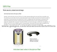 Anti-drain back valve in the spin-on filter