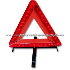 Car warning triangle with LED flash light