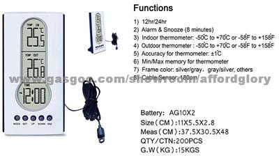IN/OUT Thermo Clock-AG122B