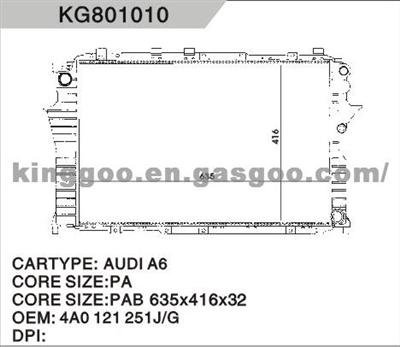 Car Radiator for AUDI 4A0121251J/G