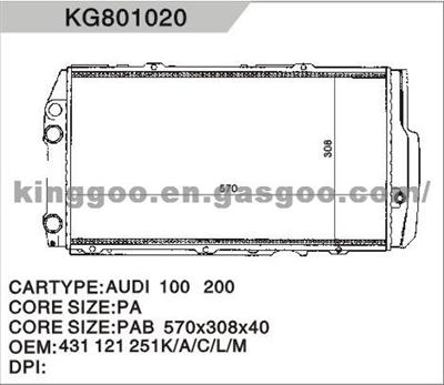 Aluminium  Radiator for AUDI 100