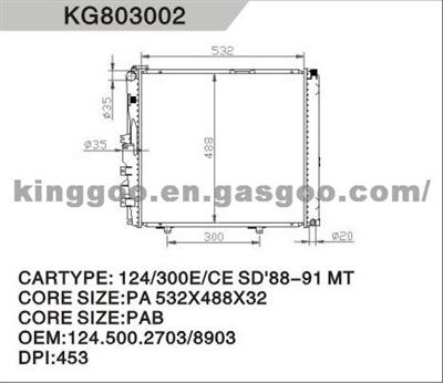 Aluminium Radiator for BENZ 124 500 2703/8903