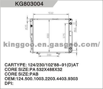Auto Radiator for BENZ 124 500 1003/ 2203/ 4403/ 9303