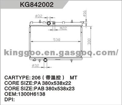 Car Radiator for PEUGEOT 1300H6138