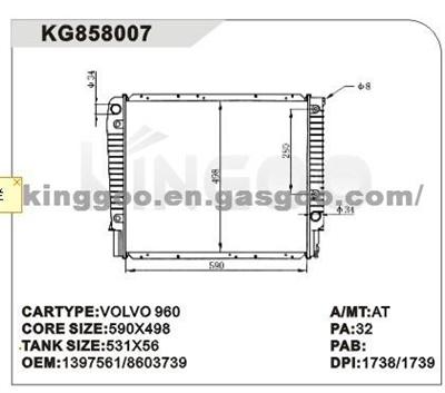 VOLVO 960 Cooling System Radiator 1397561/ 8603739