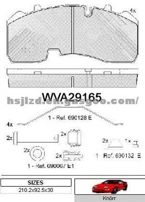 Brake Pad For :Iveco Corsa 1.4i WVA29165