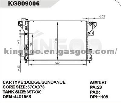 CHRYSER Aluminum Radiator 4401966