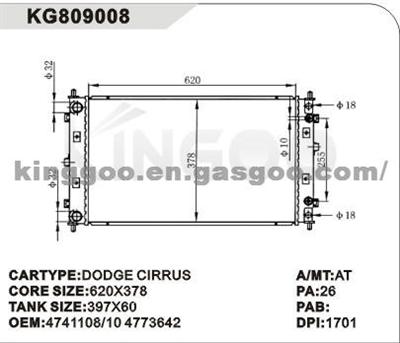 CIRRUS Aluminum Radiator 4741108