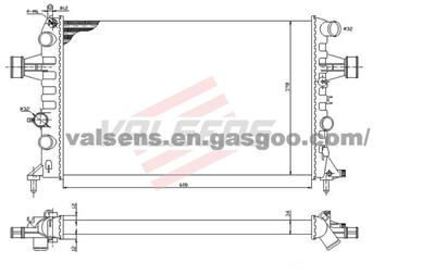 Radiator for OPEL Astra G(97-), Zafira(99-);VAUXHALL Astrad(98-)    OE:90570728