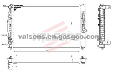 Radiator for Audi A4 1. 6e(94-), A4 1. 9tdi(95-) , A4 1. 8e 20v(94-), Oe: 8d0121251k