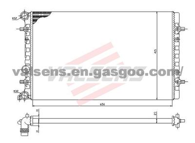 Radiator for AUDI A3/ S3; SEAT LEON; SKODA OCTAVIA; VW BORA/ Golf Iv/ Variant; OE: 1J0121253AD 1J0121253H