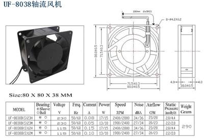 UF-8038 AC Fan