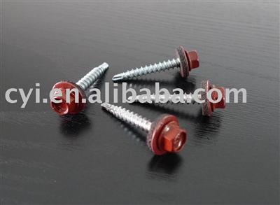 Roofing screw with painted head