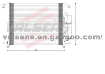 Condenser for Chevrolet Aveo 1. 4i 16v, 1. 4i(02-), Daewoo Kalos 1. 4i 16v, 1. 4i(02-) Oe: 96469289