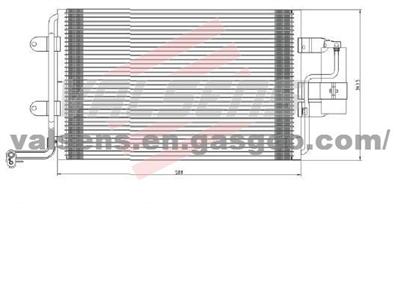 Condenser for Audi A3/ S3, Tt (98-), Golf Iv/ Bora/ A3; Seat Leon(99-), Toledo(98-); Vw Bora (99-) , Golf Iv (97-)