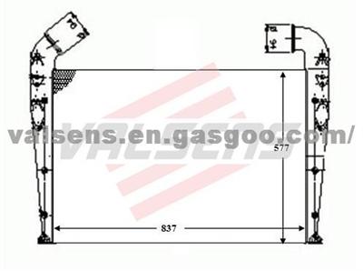 Intercooler for Scania P (95-) Oe: 1365209/ 1400937/ 1516489